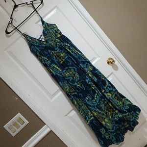 Blue layered maxi dress